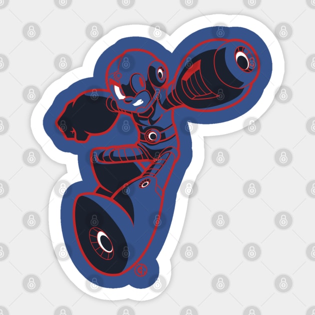 Cyber Man Red Sticker by Chizel